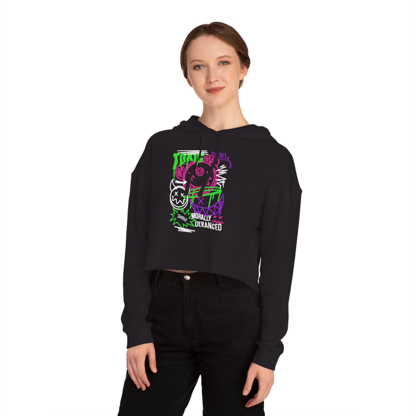 Morally Deranged Crop Hoodie